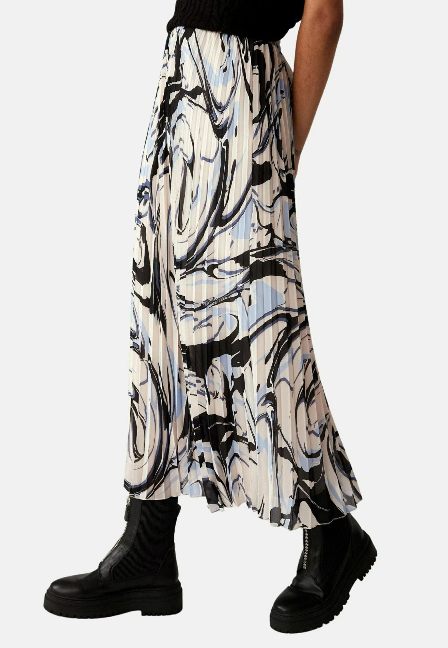 Marks & Spencer Marble Print Pleated- Maxirok - Ivory Mix 6 Marks & Spencer Marble Print Pleated- Maxirok - Ivory Mix - Afbeelding 4