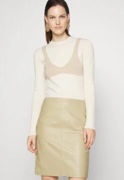 Cecilia- Leren Rok - Beige -Winkel Voor Damesmode 0427d171edd540ada9b86a4aa410989a