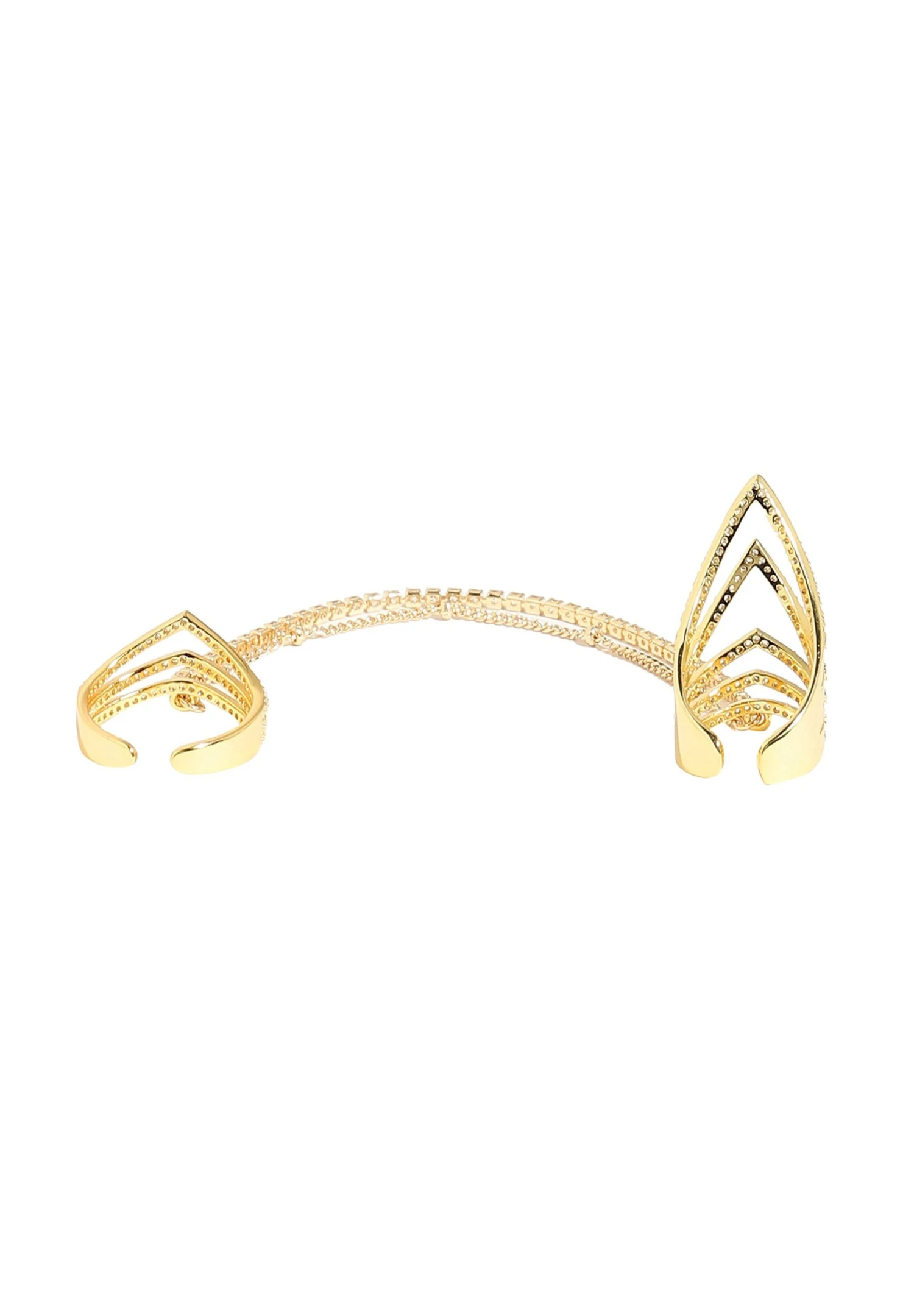 Finger Khole - Ring - Gold Coloured 5 Finger Khole - Ring - Gold Coloured - Afbeelding 3