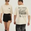 YOURTURN Rome Tee Unisex - T-Shirt Print - Mottled Light Brown 1 YOURTURN Rome Tee Unisex - T-Shirt Print - Mottled Light Brown -Winkel Voor Damesmode 07017d2cd401401ea70ed2bd25c35478
