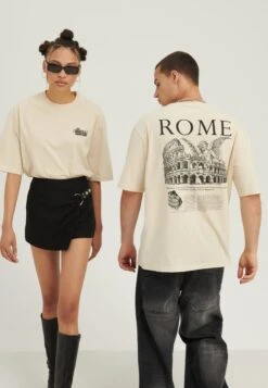 YOURTURN Rome Tee Unisex - T-Shirt Print - Mottled Light Brown
