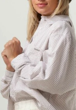 Colourful Rebel Vicky Striped Dropped Shoulder - Overhemdblouse - Zand -Winkel Voor Damesmode 092530781eb643ae9f45800a3913b724