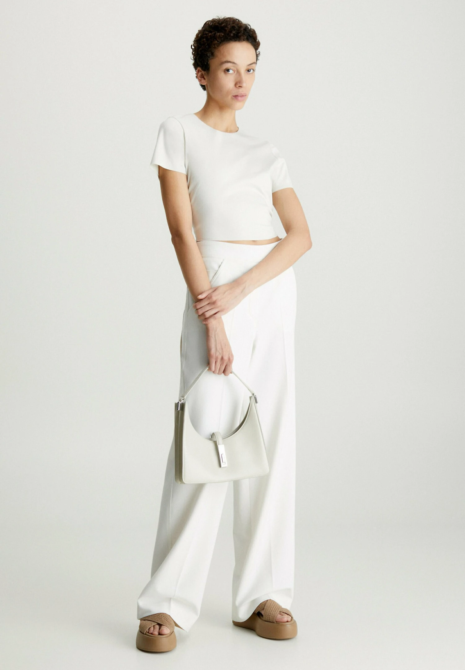 Calvin Klein Slim Scuba Open Back - T-Shirt Print - Chalk 4 Calvin Klein Slim Scuba Open Back - T-Shirt Print - Chalk - Afbeelding 2