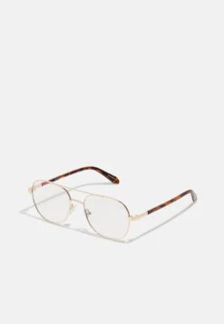QUAY AUSTRALIA Wait For It Unisex - Brillen Met Blauwlichtfilter - Gold-Coloured/Clear