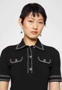 MICHAEL Michael Kors Eco Pop Button - Gebreide Jurk - Black -Winkel Voor Damesmode 131ca5232adc4cdd8300d0f51a3f9f08