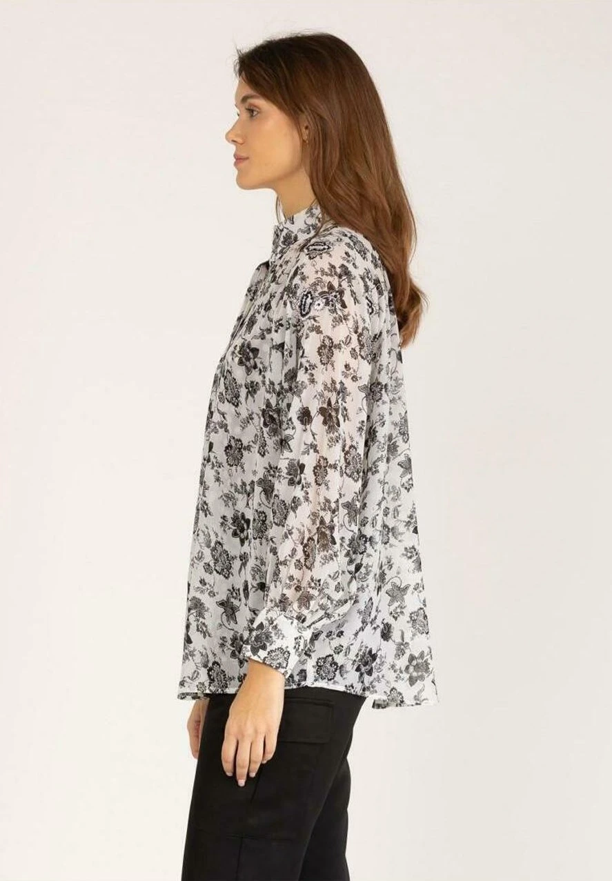 Manga Larga Con Estampado - Overhemdblouse - Blanco 6 Manga Larga Con Estampado - Overhemdblouse - Blanco - Afbeelding 4