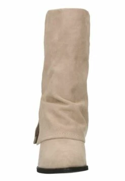 Mit Umschlag - Cowboy-/Bikerlaarzen - Beige -Winkel Voor Damesmode 247cd1a9d8be405181e43cf49ed91b6a
