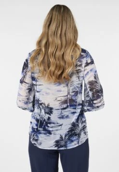 ELENA MIRO En Georgette Imprimée - Overhemdblouse - Blu -Winkel Voor Damesmode 2615e7557eb84080a5816f76159a92ab