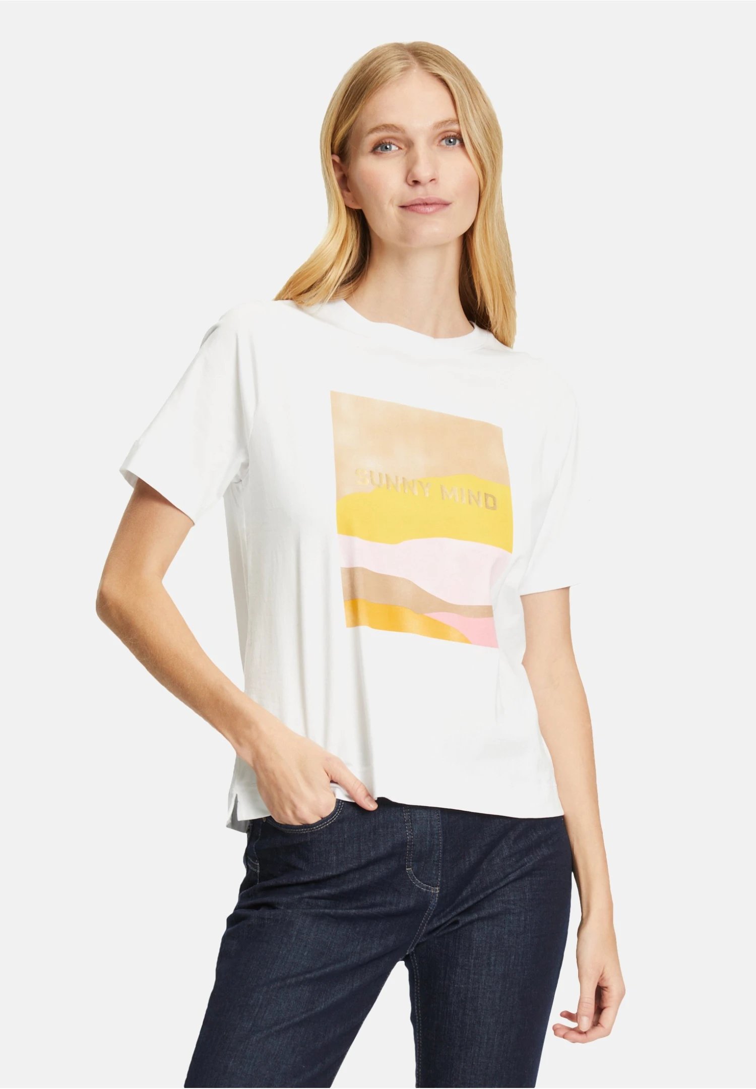 CARTOON Rundhalsausschnitt - T-Shirt Print - White Yellow 3 CARTOON Rundhalsausschnitt - T-Shirt Print - White Yellow