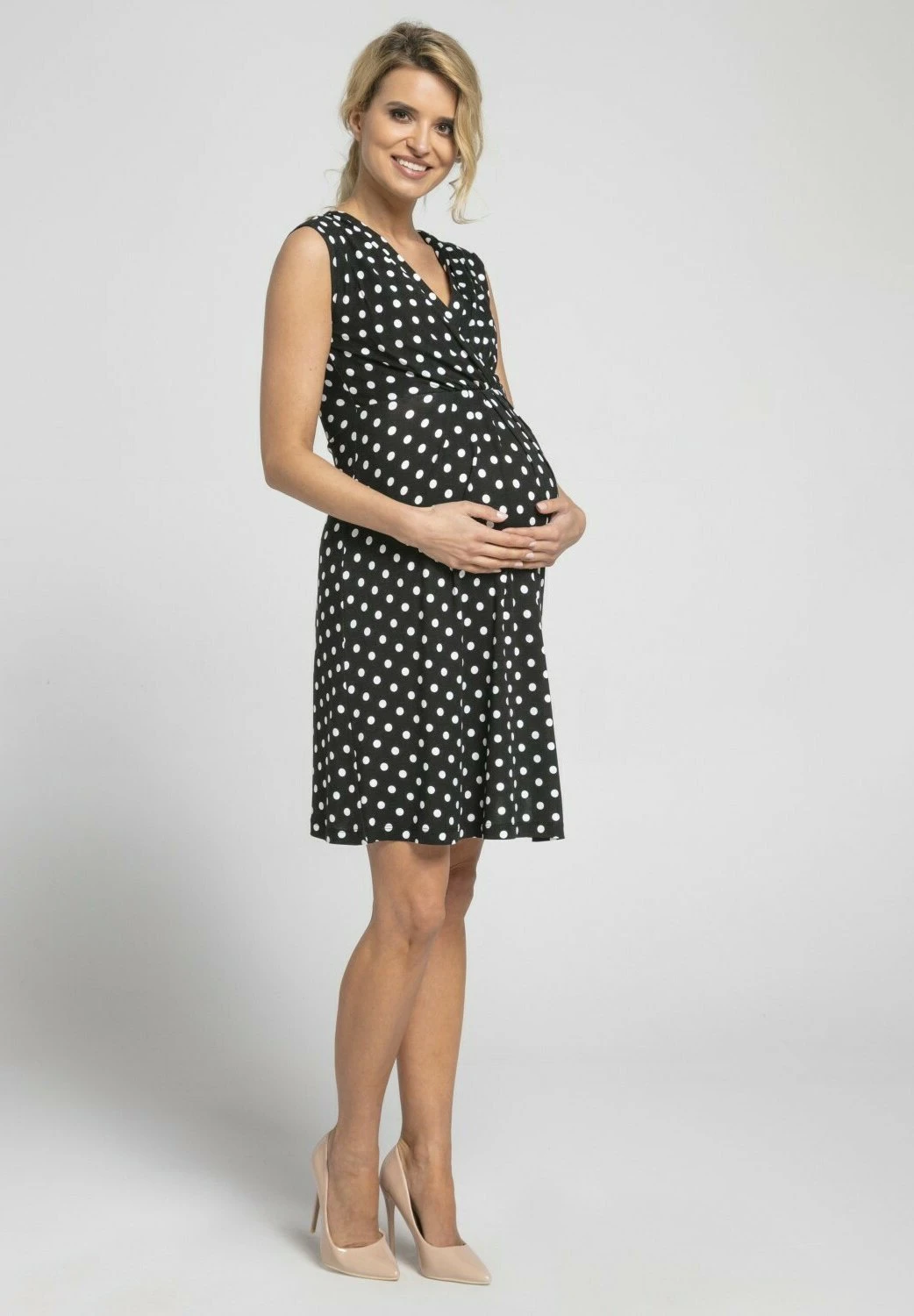 Happy Mama Jurk - Black With Large White Dots 4 Happy Mama Jurk - Black With Large White Dots - Afbeelding 2
