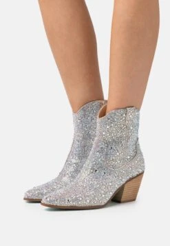 Diva - Cowboy-/Bikerlaarsjes - Silver-Coloured