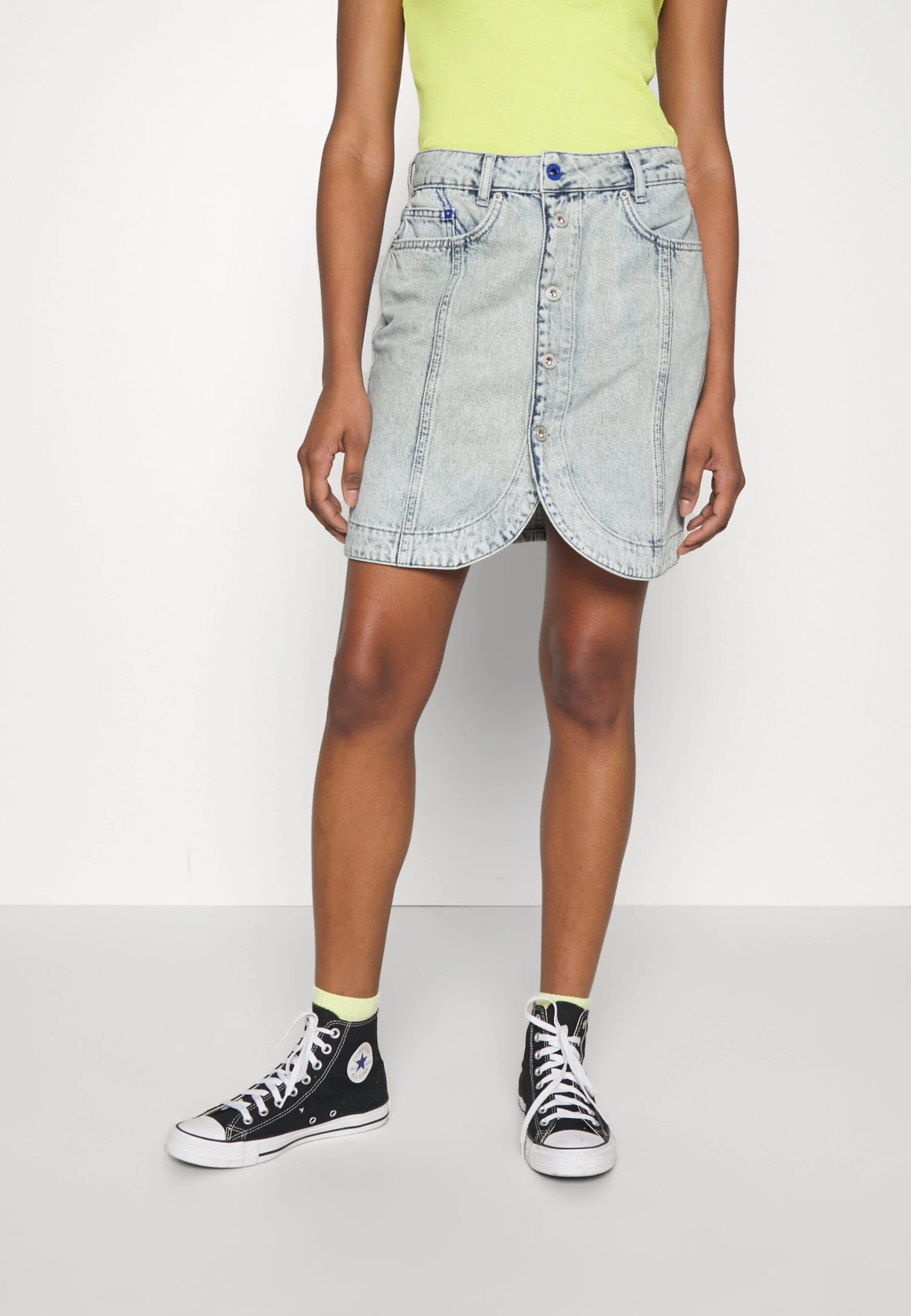 Karl Lagerfeld Jeans Button Denim - Minirok - Light Blue 3 Karl Lagerfeld Jeans Button Denim - Minirok - Light Blue