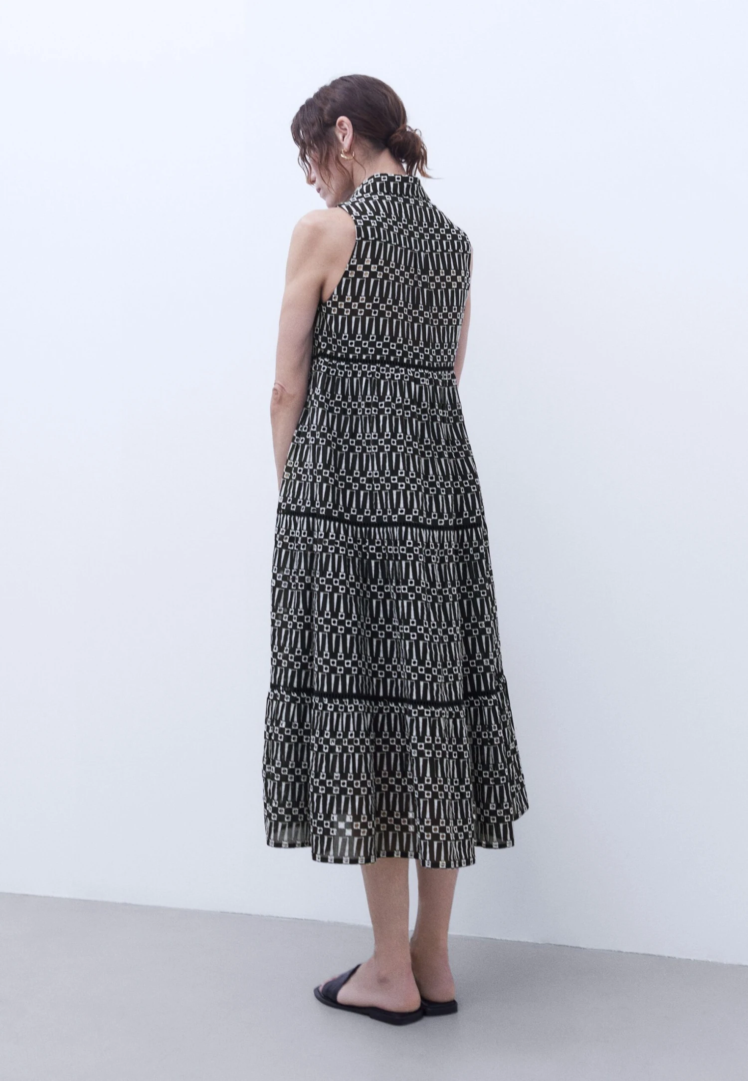 ADOLFO DOMINGUEZ Blousejurk - Black And White 5 ADOLFO DOMINGUEZ Blousejurk - Black And White - Afbeelding 3