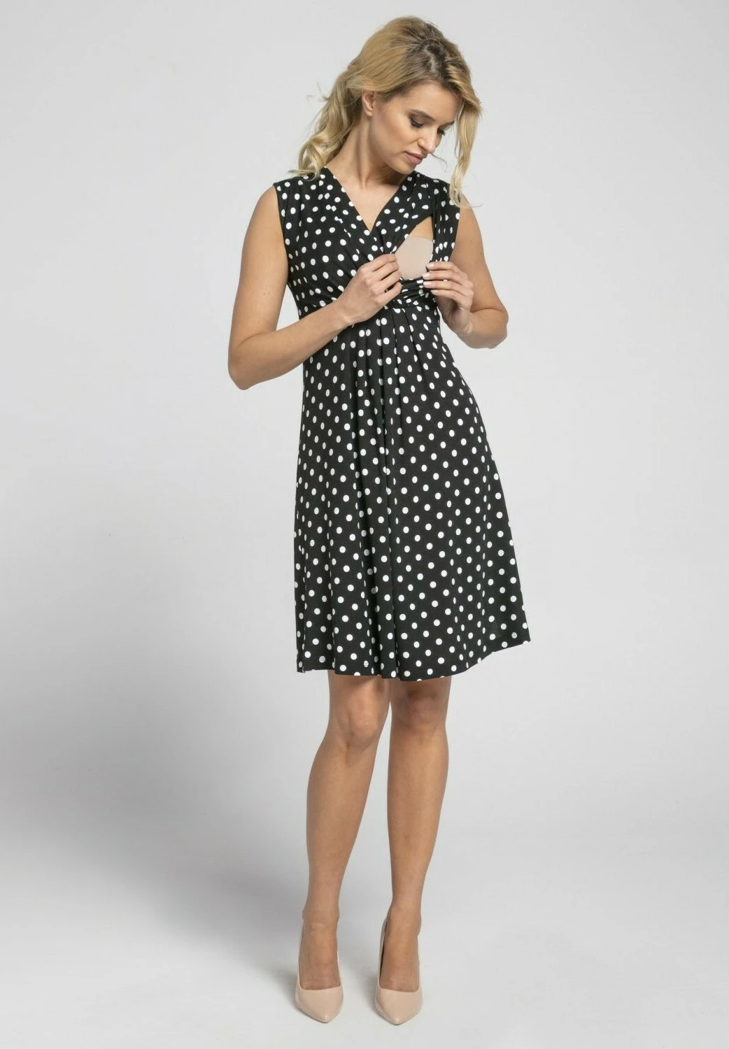 Happy Mama Jurk - Black With Large White Dots 6 Happy Mama Jurk - Black With Large White Dots - Afbeelding 4