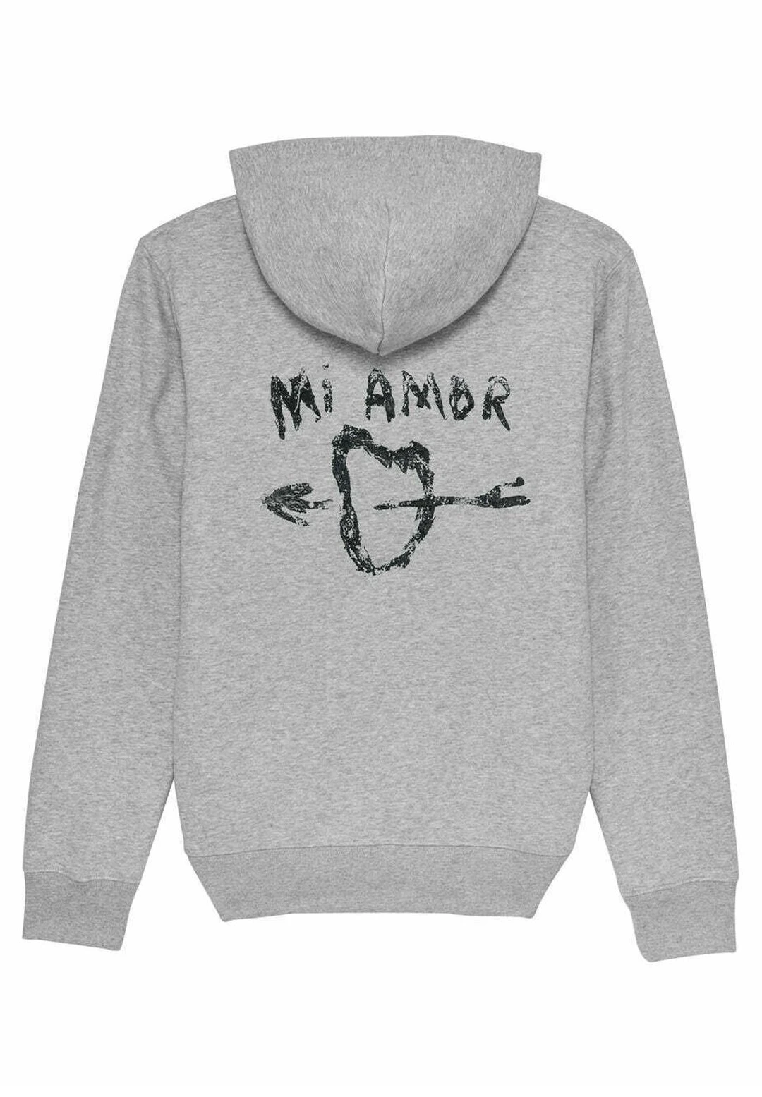 Mi Amor Back Unisex- Hoodie - Mottled Grey 3 Mi Amor Back Unisex- Hoodie - Mottled Grey