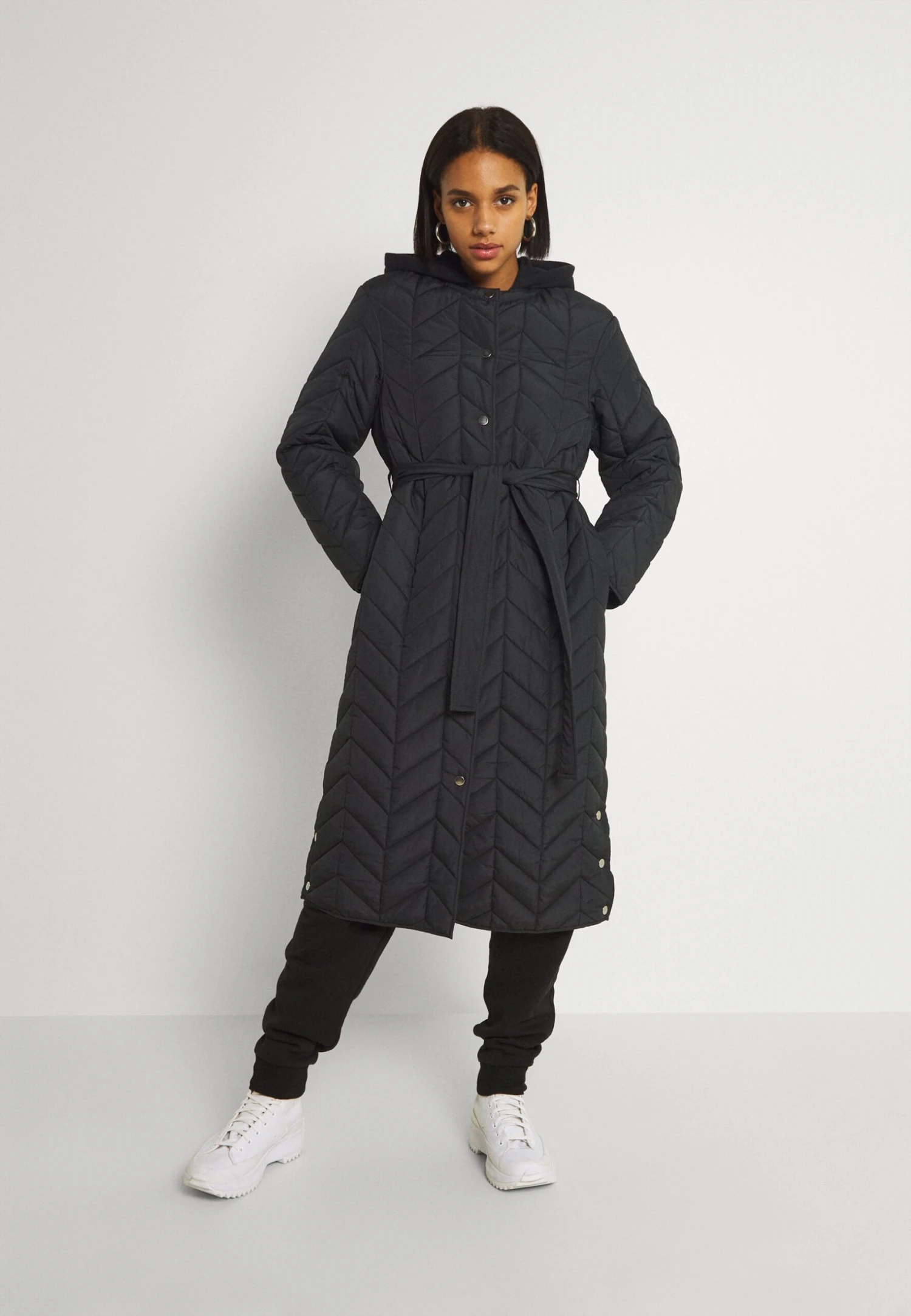 Pieces Pcfawn Long Quilted- Winterjas - Black 3 Pieces Pcfawn Long Quilted- Winterjas - Black