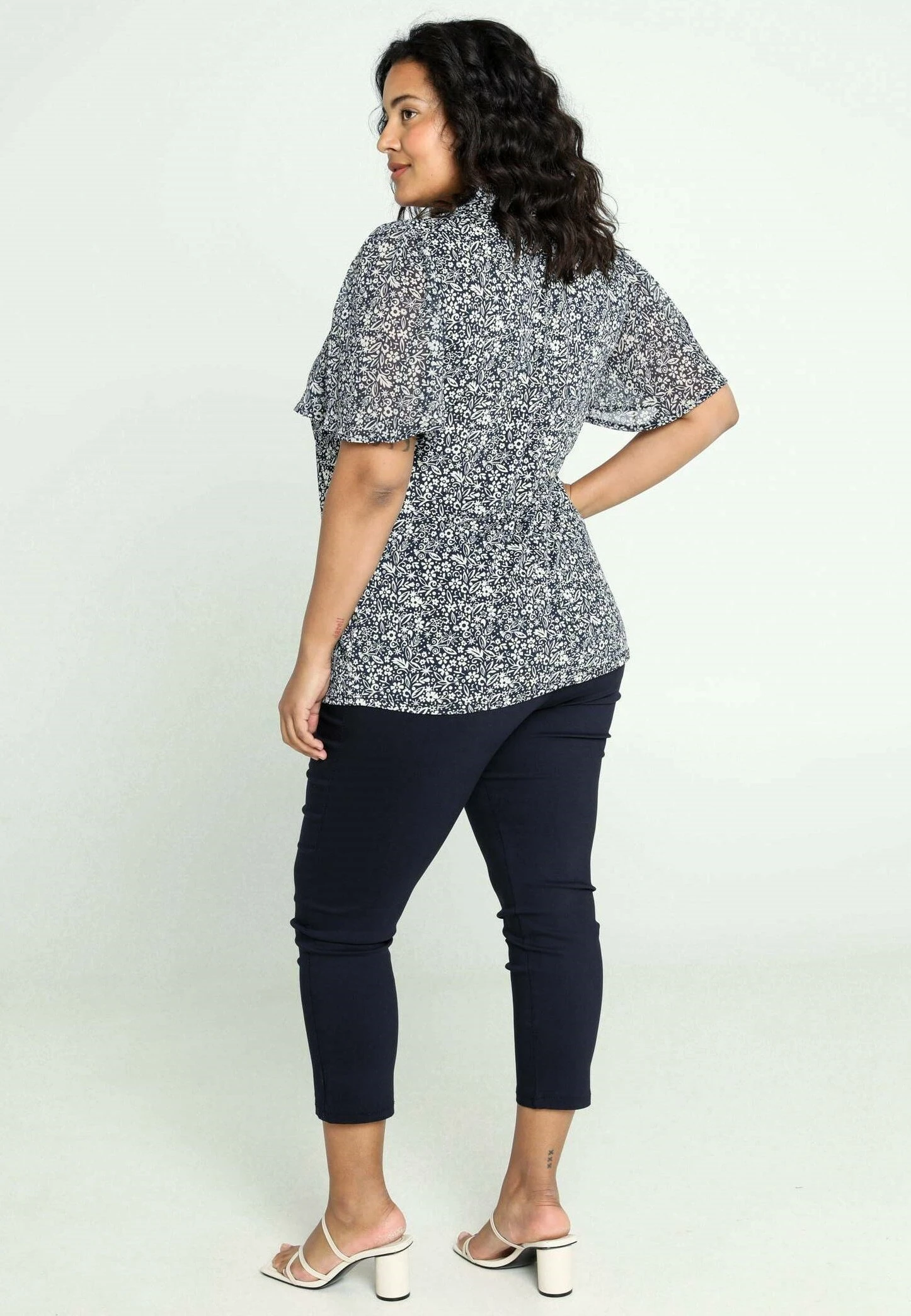 Avec Voile- Blouse - Navy 5 Avec Voile- Blouse - Navy - Afbeelding 3