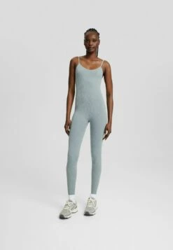 BERSHKA Seamless- Jumpsuit - Blue
