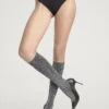 Wolford Metallic Support - Kniekousen - Black/Silver