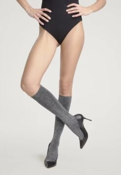 Wolford Metallic Support - Kniekousen - Black/Silver