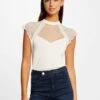 MORGAN Short-Sleeved - Blouse - White Denim -Winkel Voor Damesmode 4bc90f0c6d994f5cbe0260d733c6abeb