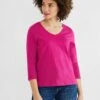 STREET ONE Mit 3/4 Ärmel - Longsleeve - Pink -Winkel Voor Damesmode 4c89a55ea486440085237a123dd4174f