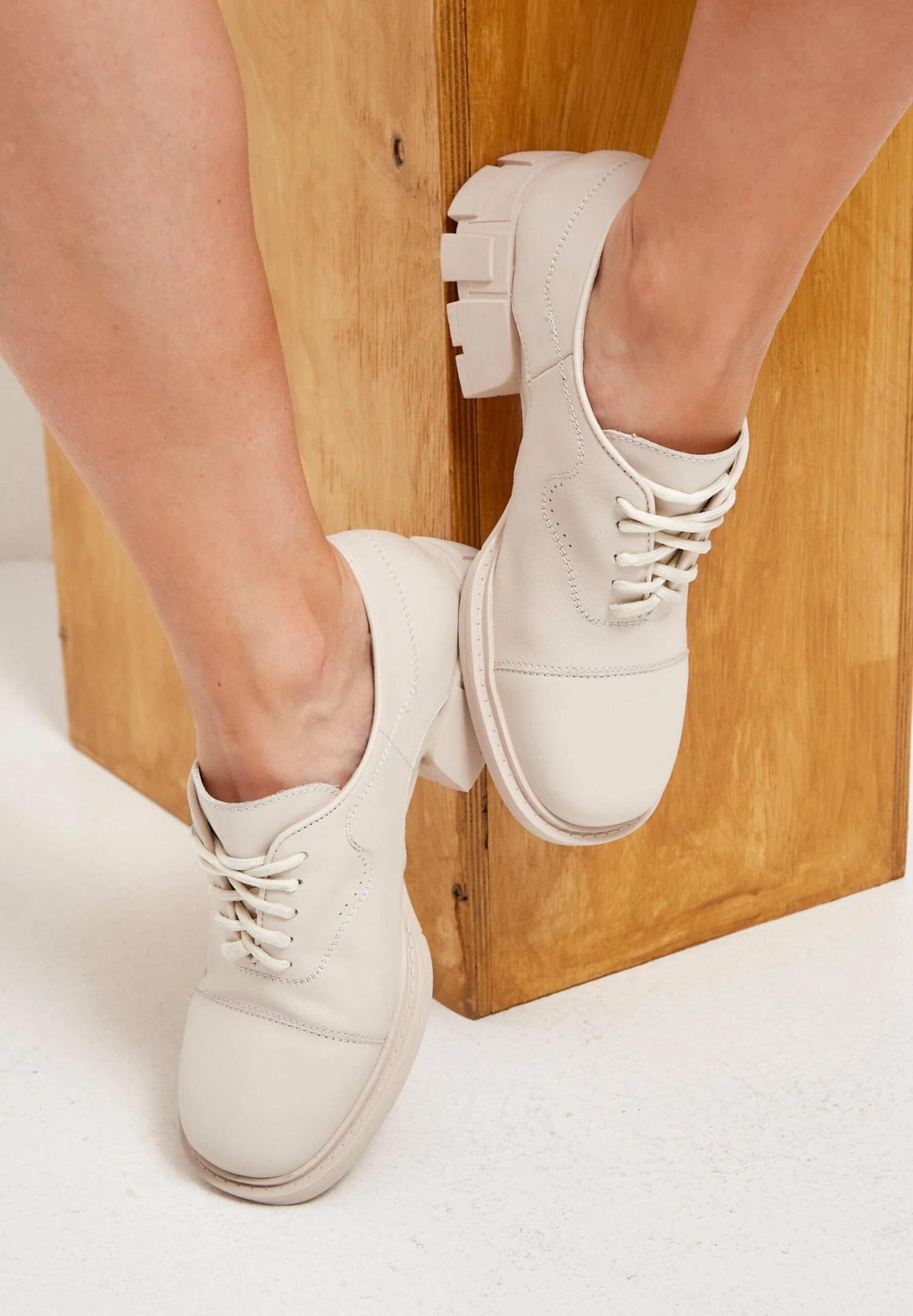 Loafers - Veterschoenen - Beige 6 Loafers - Veterschoenen - Beige - Afbeelding 4