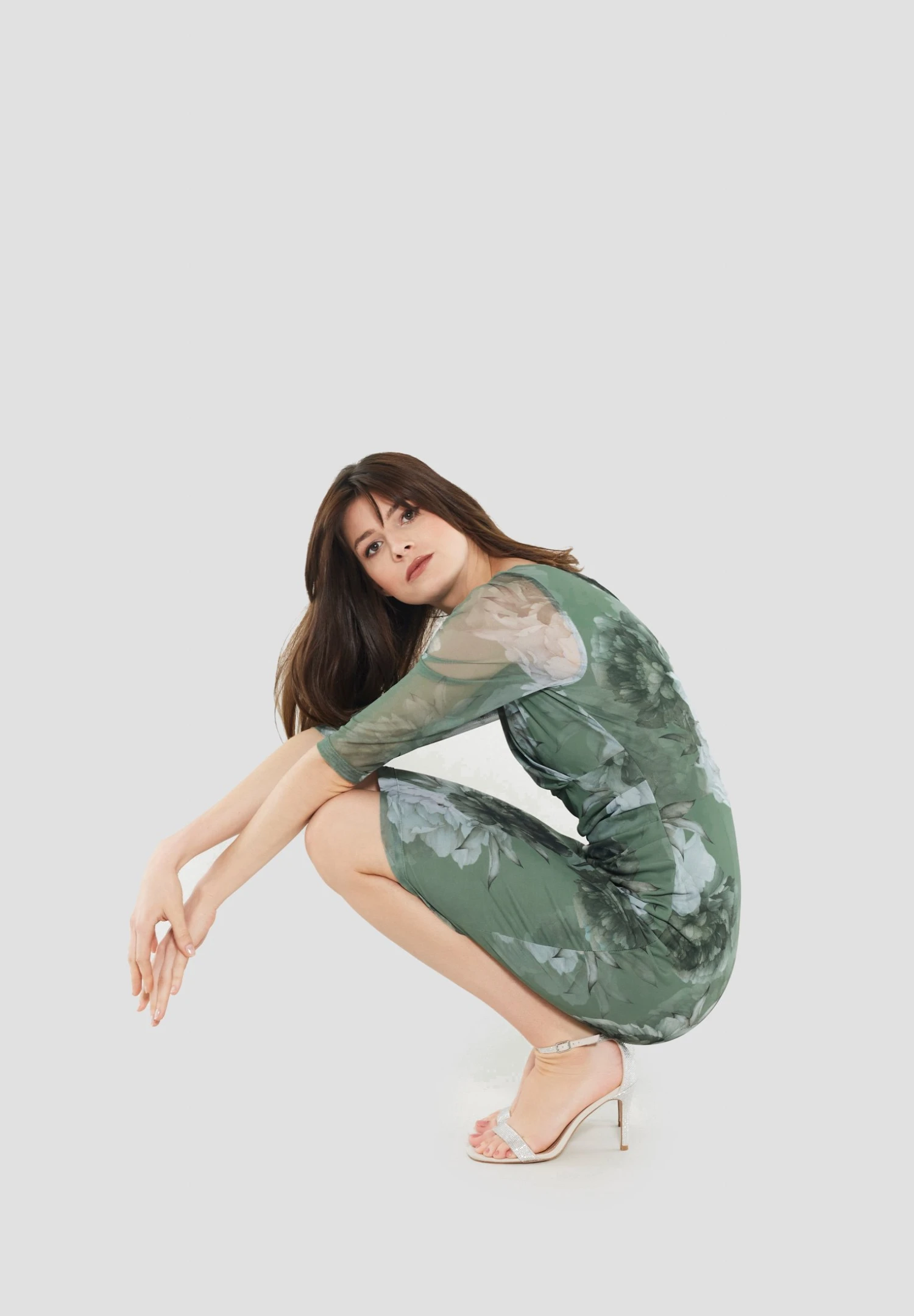 SWING Midi Aus Bedrucktem - Etui-Jurk - Light Green Multi 7 SWING Midi Aus Bedrucktem - Etui-Jurk - Light Green Multi - Afbeelding 5