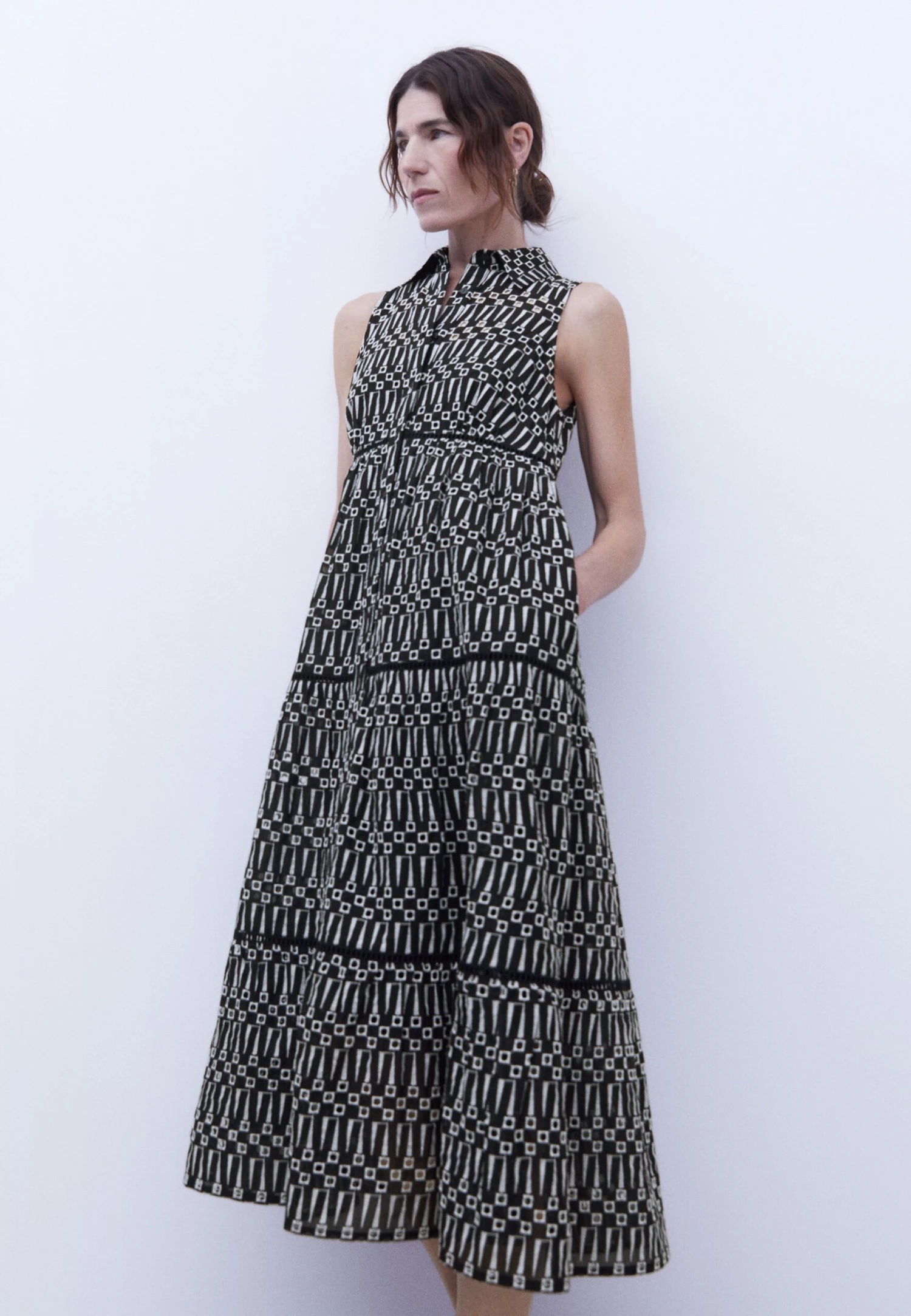 ADOLFO DOMINGUEZ Blousejurk - Black And White 3 ADOLFO DOMINGUEZ Blousejurk - Black And White