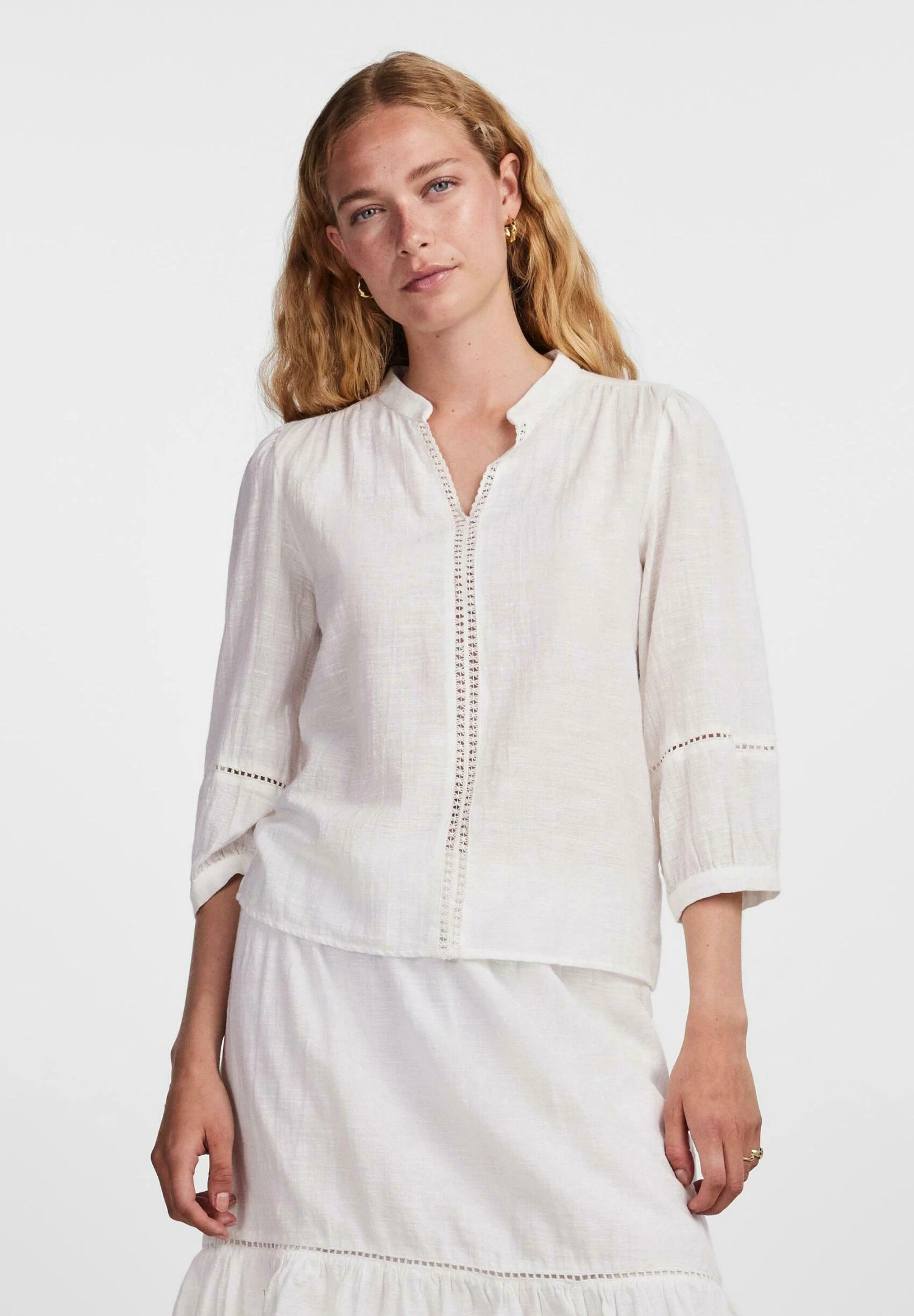 Pieces Pcjeanita 3/4- Blouse - Cloud Dancer 3 Pieces Pcjeanita 3/4- Blouse - Cloud Dancer