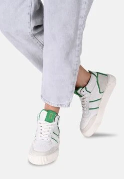 Marwa - Sneakers Hoog - Weiß/Hellgrün