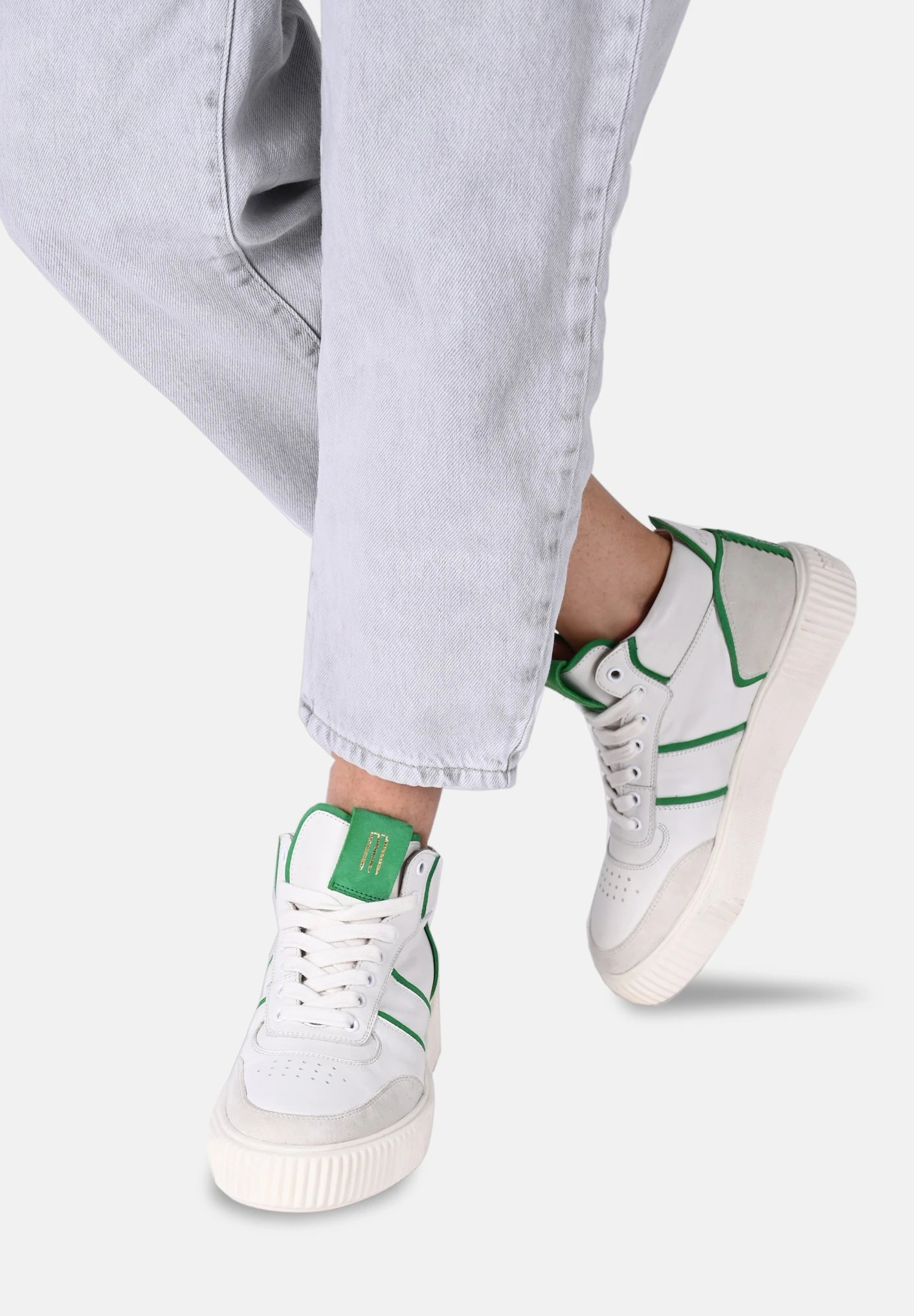 Marwa - Sneakers Hoog - Weiß/Hellgrün 3 Marwa - Sneakers Hoog - Weiß/Hellgrün