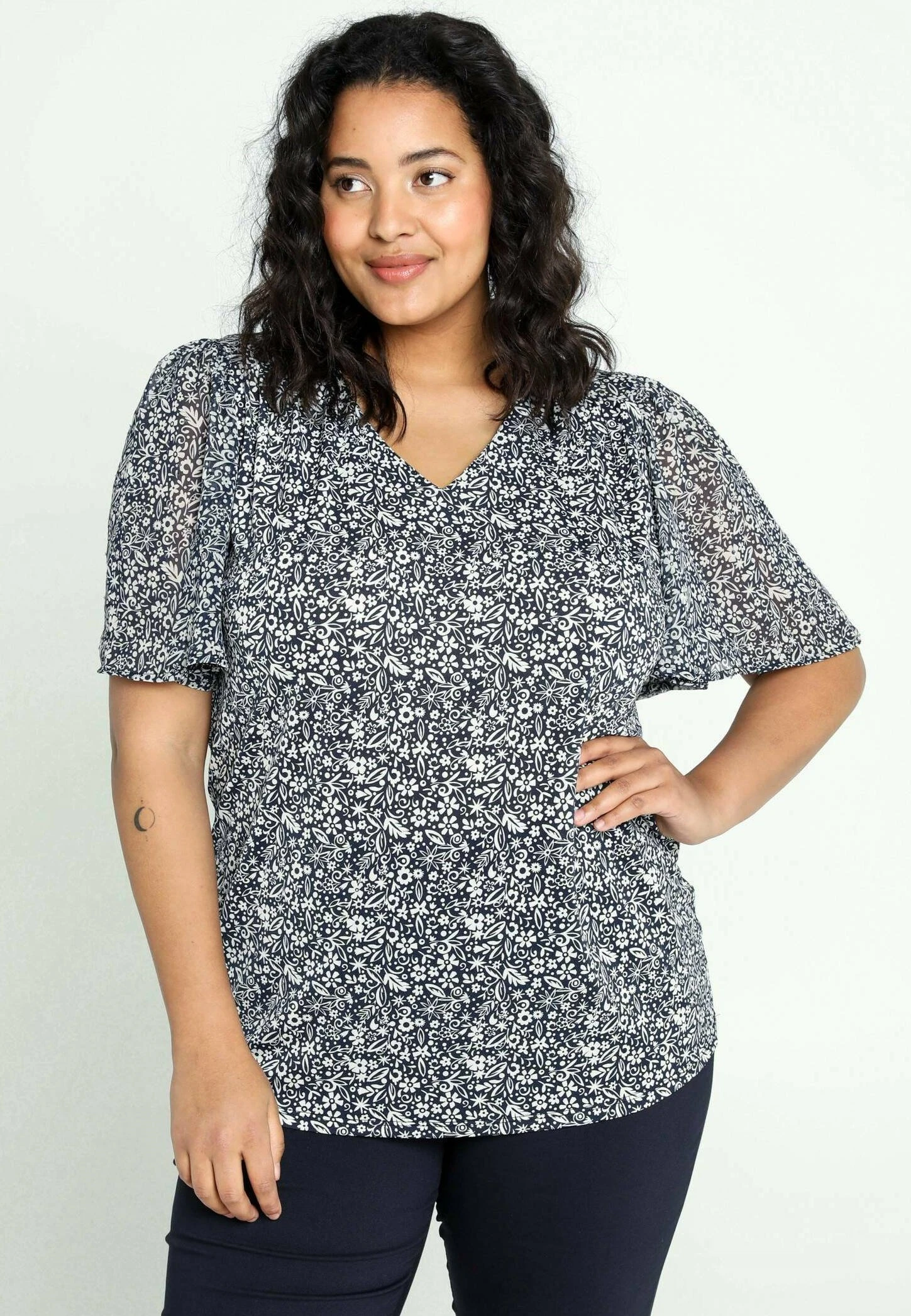 Avec Voile- Blouse - Navy 3 Avec Voile- Blouse - Navy