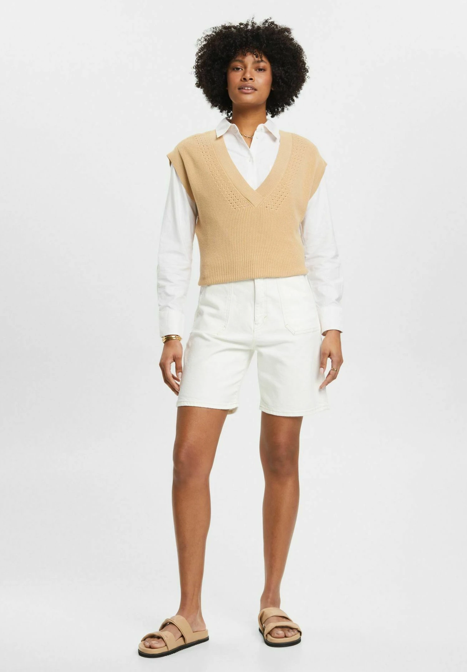 ESPRIT Mit Hohem Bund - Shorts - Off White 4 ESPRIT Mit Hohem Bund - Shorts - Off White - Afbeelding 2