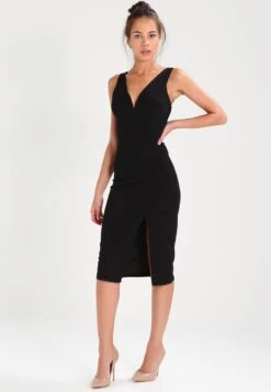 Wal G V Neck Midi - Jerseyjurk - Black