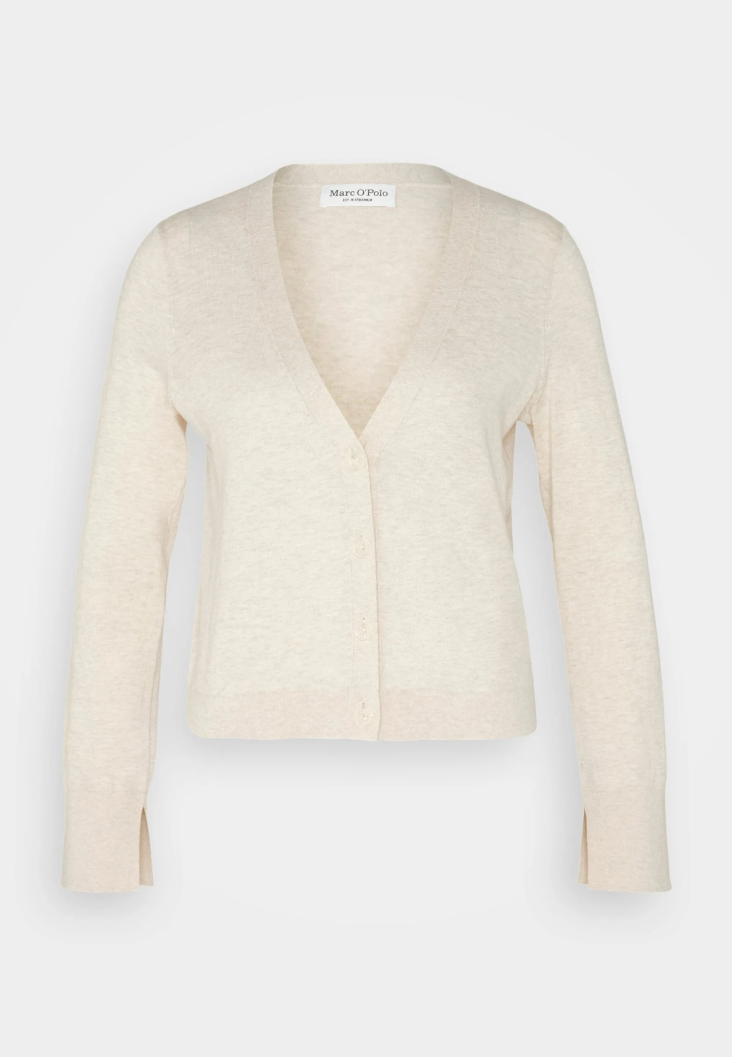 Marc O'Polo Longsleeve V Neck - Vest - Soft Taupe Melange 7 Marc O'Polo Longsleeve V Neck - Vest - Soft Taupe Melange - Afbeelding 5