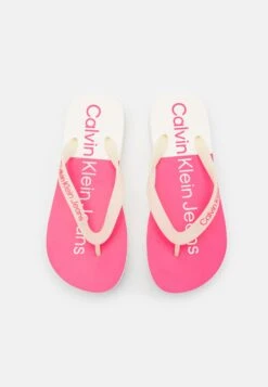 Calvin Klein Jeans Beach Flatform - Teensandalen - Ancient White/Raspberry Sorbet -Winkel Voor Damesmode 7359fe44a652486c9efaf33f81302672