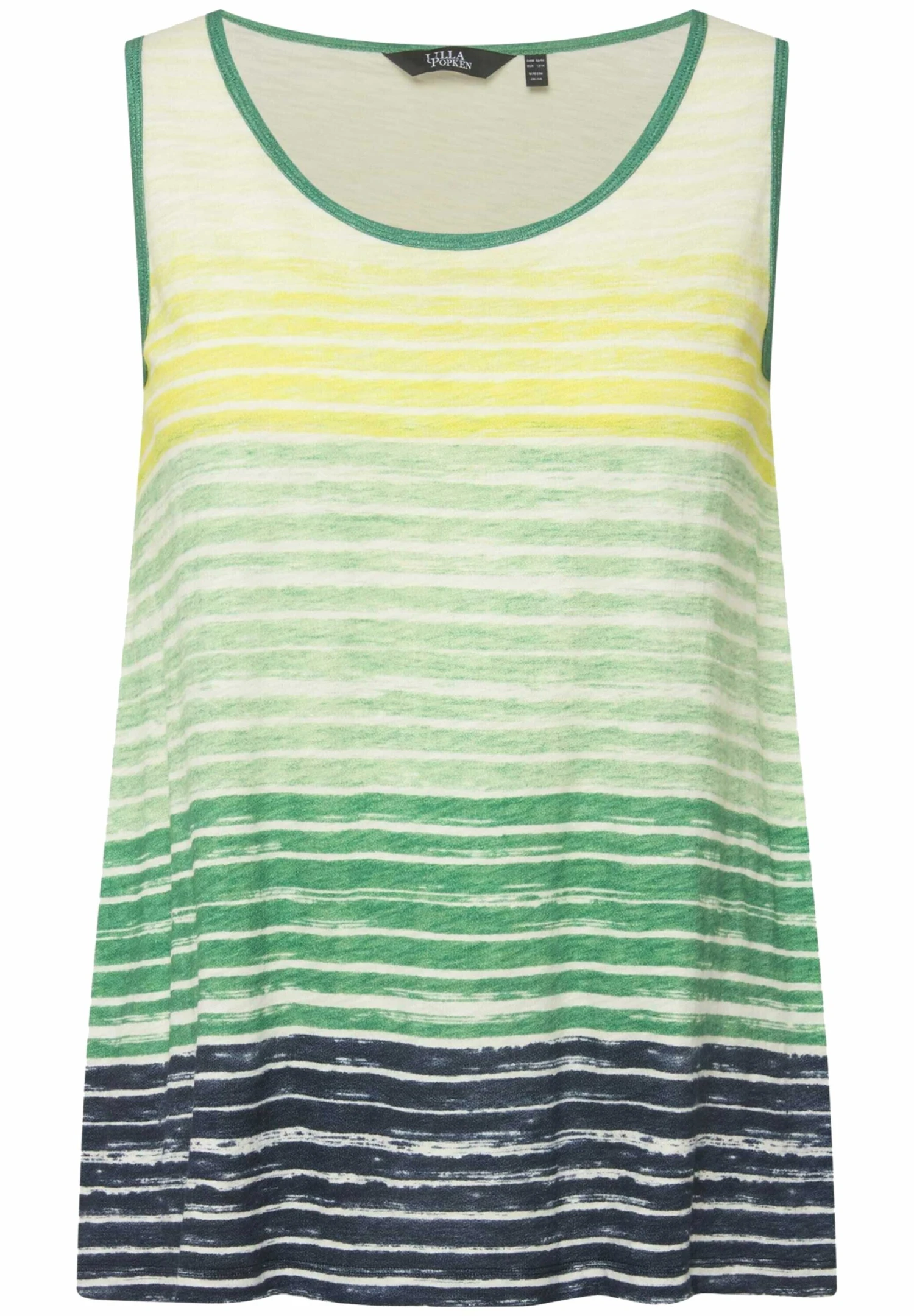 Ulla Popken RayuresBatik Décolleté Ron - Top - Light Moss Green 7 Ulla Popken RayuresBatik Décolleté Ron - Top - Light Moss Green - Afbeelding 5