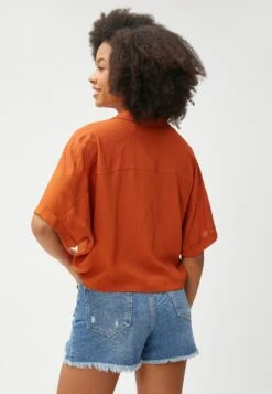 Koton Tie Detail Short Sleeve - Overhemdblouse - Terracotta -Winkel Voor Damesmode 75537c61bda34543a38cadc0ed1dcbb2
