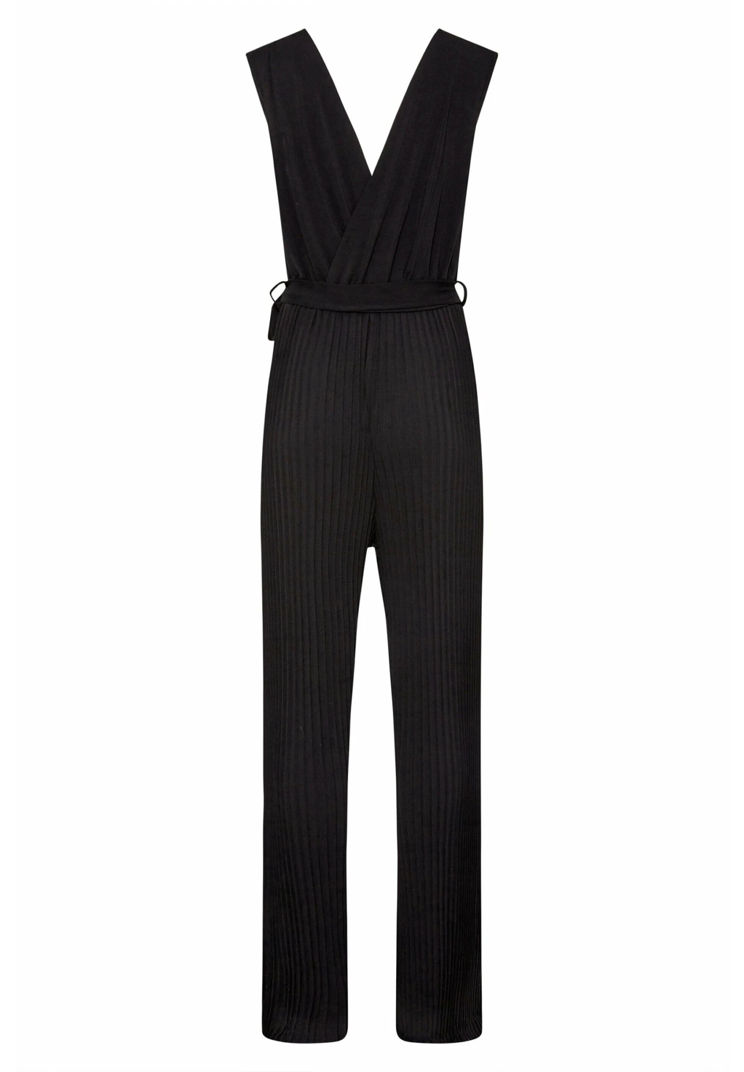 Tall Pleated Wrap- Jumpsuit - Black 9 Tall Pleated Wrap- Jumpsuit - Black - Afbeelding 7