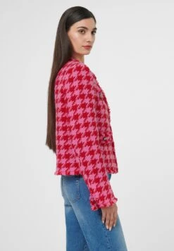 Mit Hahnentritt-Muster - Blazer - Leuchtpink Rot -Winkel Voor Damesmode 78d93d99a8a34bf8bdc9380e2c3bcc03