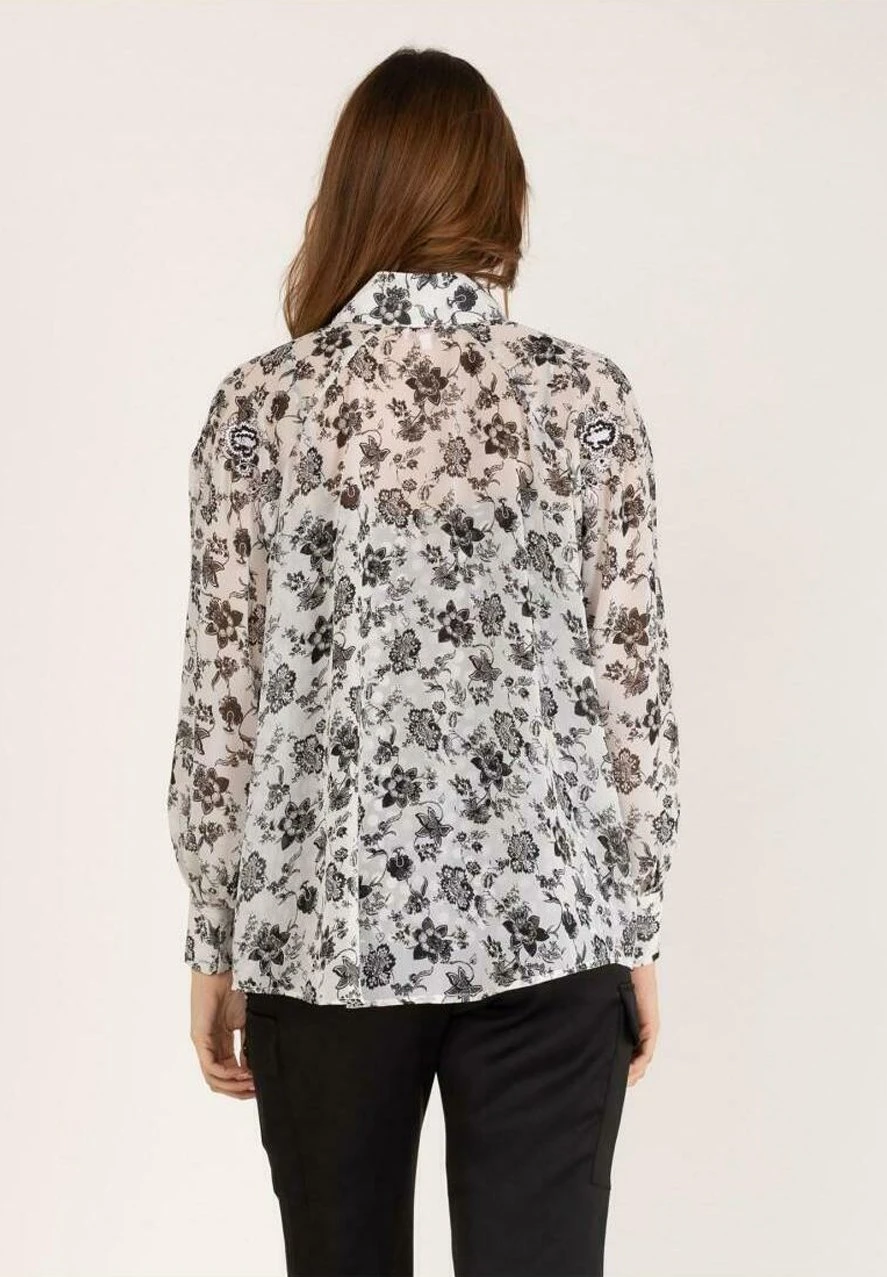 Manga Larga Con Estampado - Overhemdblouse - Blanco 5 Manga Larga Con Estampado - Overhemdblouse - Blanco - Afbeelding 3