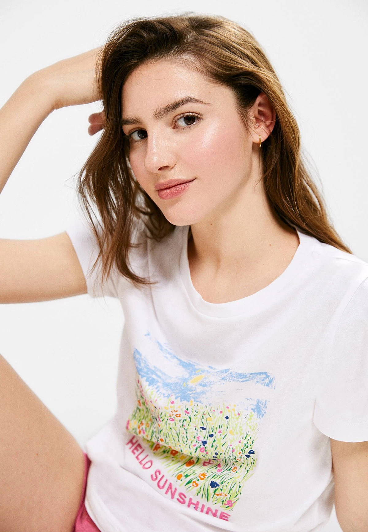 Springfield Hello Sunshine - T-Shirt Print - Blanco 5 Springfield Hello Sunshine - T-Shirt Print - Blanco - Afbeelding 3