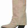 Mit Umschlag - Cowboy-/Bikerlaarzen - Beige -Winkel Voor Damesmode 7f34ac443eea4a8aa06def511c55b45d