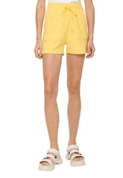 QS By S.Oliver Van Frotté Met Elastische Band - Shorts - Zitrone -Winkel Voor Damesmode 82de15ef6fbd4f9898c9e0b7651e5b58