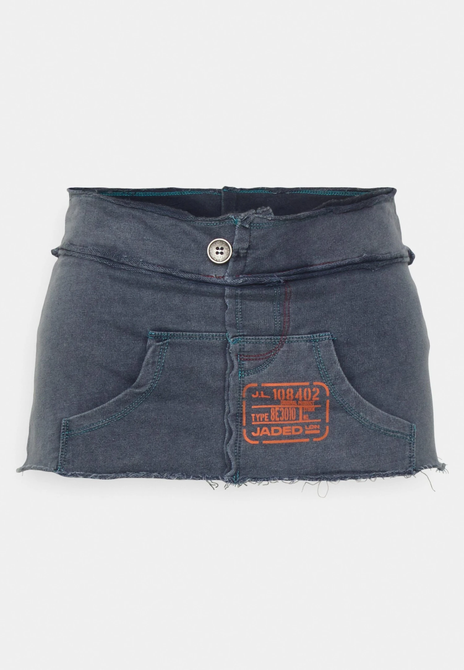 Jaded London Skirt With Raw Hem Embroidery Stitch Details - Minirok - Blue 3 Jaded London Skirt With Raw Hem Embroidery Stitch Details - Minirok - Blue