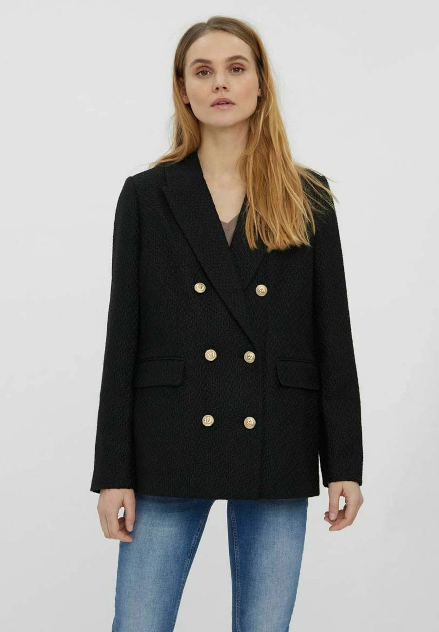 Vero Moda Halflange Jas - Black 3 Vero Moda Halflange Jas - Black