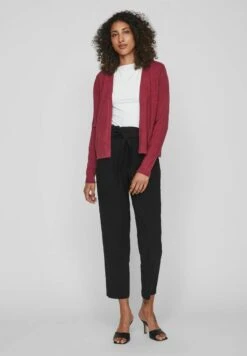 Vila Viril Short Cardigan - Vest - Beet Red -Winkel Voor Damesmode 8c2390f5b3864462bfa96c116a89b910