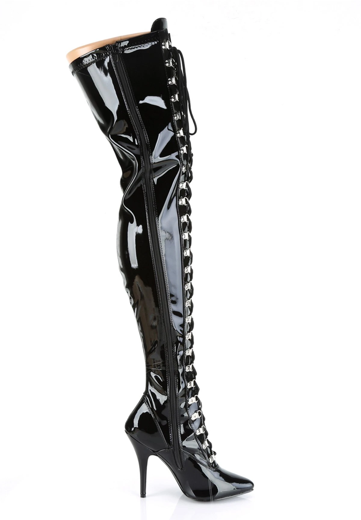 PLEASER Seduce 3024 - Veterlaarzen - Schwarz Lack 7 PLEASER Seduce 3024 - Veterlaarzen - Schwarz Lack - Afbeelding 5