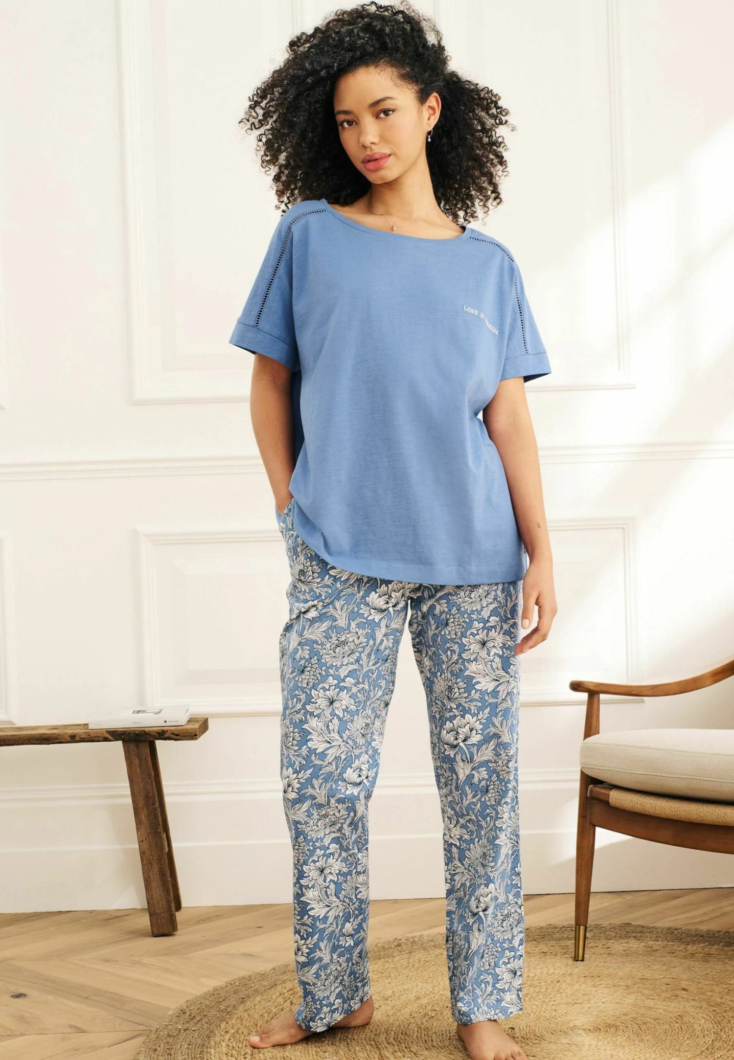 Next Set - Pyjama - Blue Floral 3 Next Set - Pyjama - Blue Floral